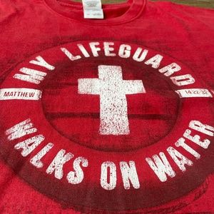 Religious , Red , T shirt, 2 XL